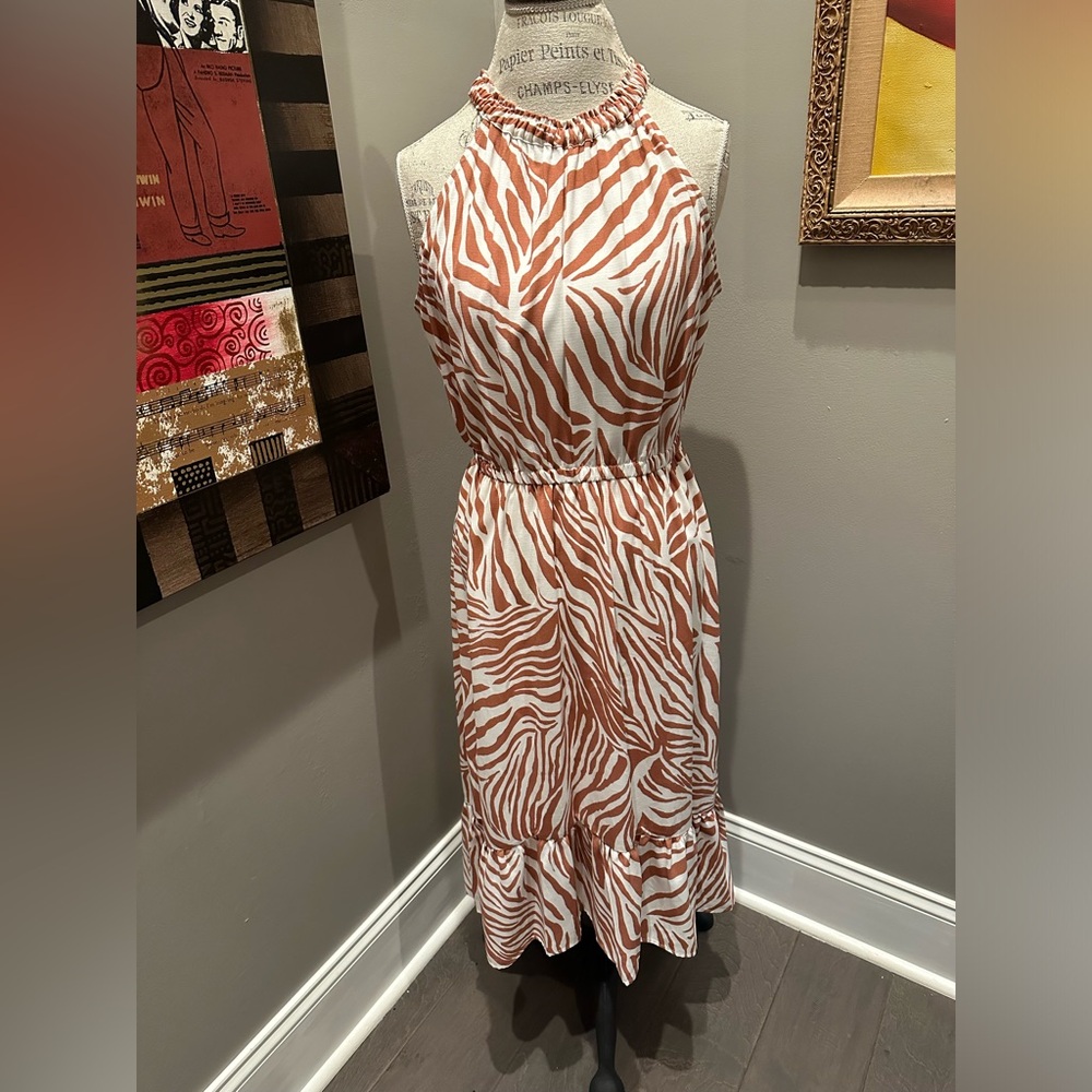 Nine West Animal Print Halter Neck Maxi Dress WORN ONCE!